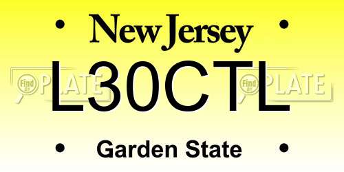 L30CTL New Jersey License Plate