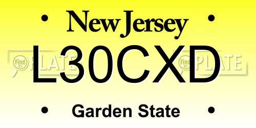 L30CXD New Jersey License Plate