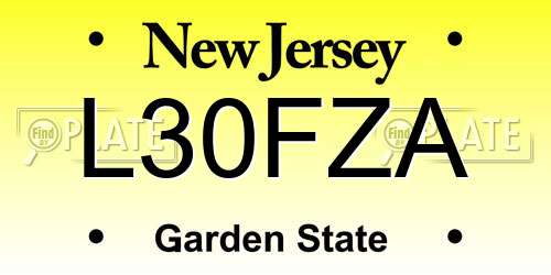 L30FZA New Jersey License Plate