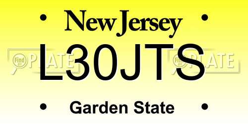 L30JTS New Jersey License Plate