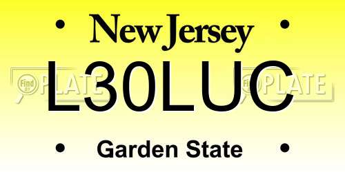 L30LUC New Jersey License Plate