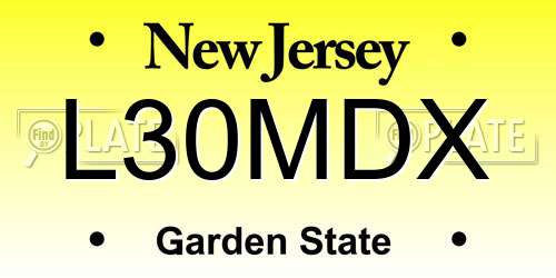 L30MDX New Jersey License Plate