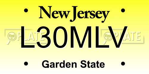 L30MLV New Jersey License Plate