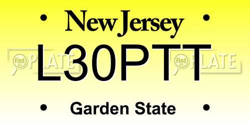 L30PTT New Jersey License Plate