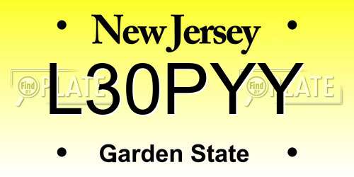 L30PYY New Jersey License Plate
