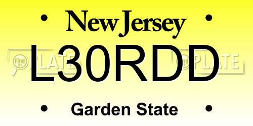 L30RDD New Jersey License Plate