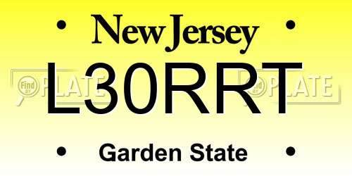 L30RRT New Jersey License Plate