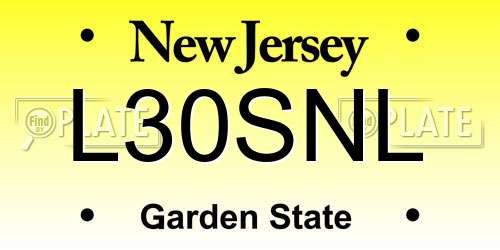 L30SNL New Jersey License Plate