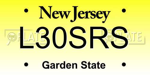 L30SRS New Jersey License Plate