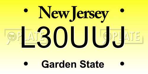 L30UUJ New Jersey License Plate