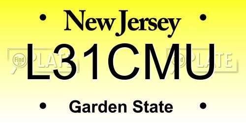 L31CMU New Jersey License Plate