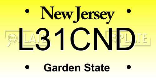 L31CND New Jersey License Plate