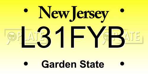 L31FYB New Jersey License Plate