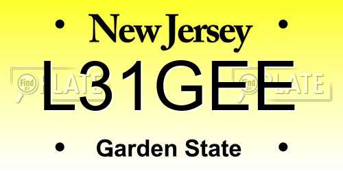 L31GEE New Jersey License Plate