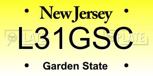 L31GSC New Jersey License Plate