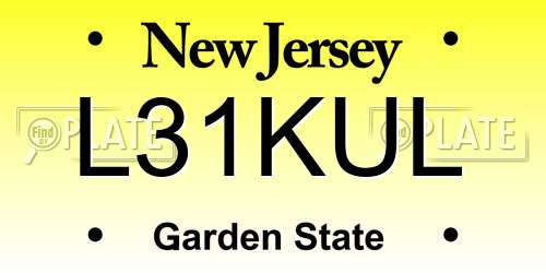 L31KUL New Jersey License Plate