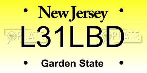 L31LBD New Jersey License Plate