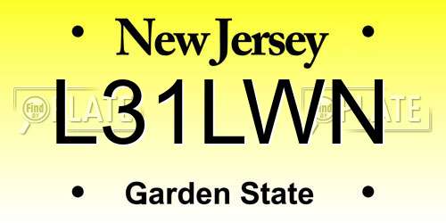 L31LWN New Jersey License Plate