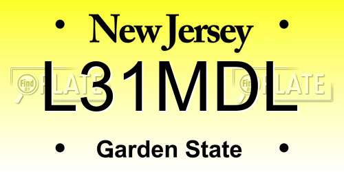 L31MDL New Jersey License Plate