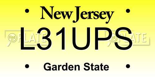 L31UPS New Jersey License Plate