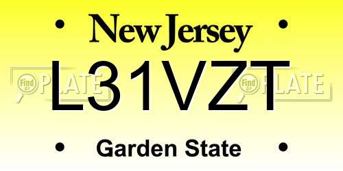 L31VZT New Jersey License Plate