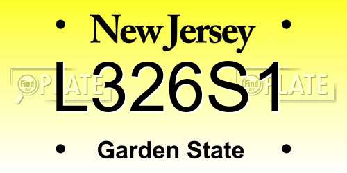 L326S1 New Jersey License Plate