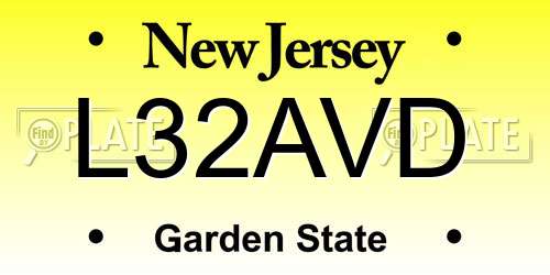 L32AVD New Jersey License Plate