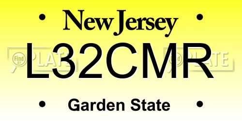 L32CMR New Jersey License Plate