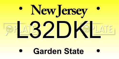 L32DKL New Jersey License Plate
