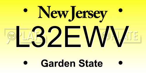 L32EWV New Jersey License Plate