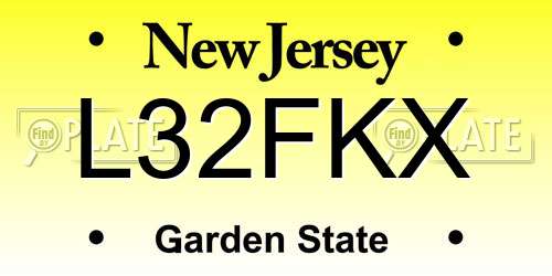 L32FKX New Jersey License Plate