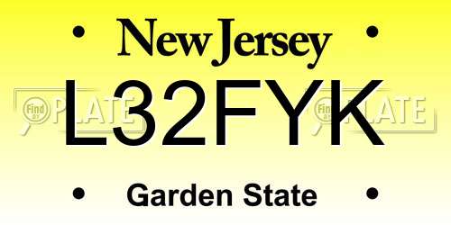 L32FYK New Jersey License Plate