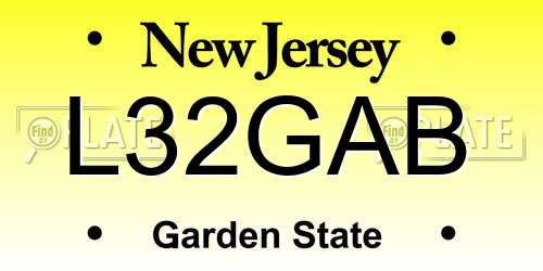 L32GAB New Jersey License Plate