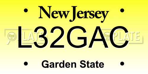 L32GAC New Jersey License Plate