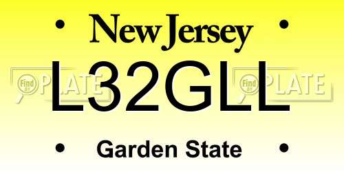 L32GLL New Jersey License Plate