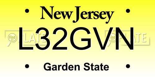 L32GVN New Jersey License Plate