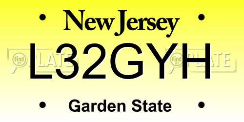 L32GYH New Jersey License Plate