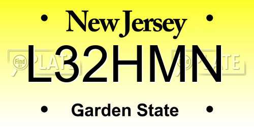 L32HMN New Jersey License Plate