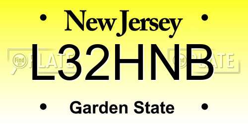 L32HNB New Jersey License Plate