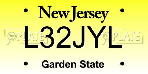 L32JYL New Jersey License Plate