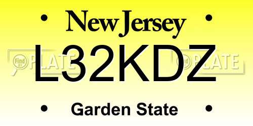 L32KDZ New Jersey License Plate