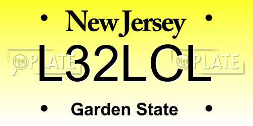 L32LCL New Jersey License Plate
