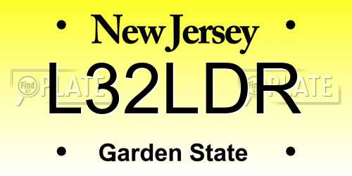 L32LDR New Jersey License Plate