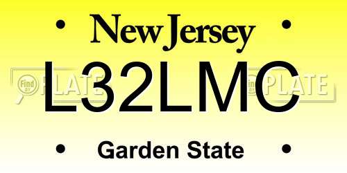 L32LMC New Jersey License Plate