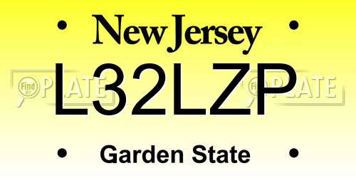 L32LZP New Jersey License Plate