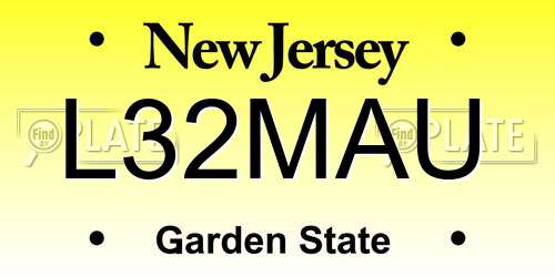 L32MAU New Jersey License Plate