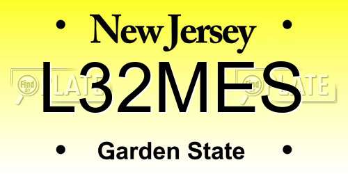 L32MES New Jersey License Plate