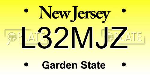 L32MJZ New Jersey License Plate