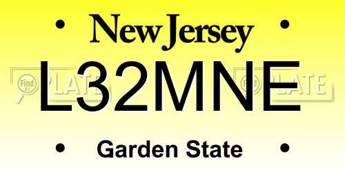 L32MNE New Jersey License Plate