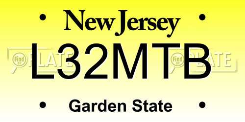 L32MTB New Jersey License Plate